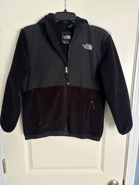 The North Face Kids Black Hooded Puffer Fleece Jacket